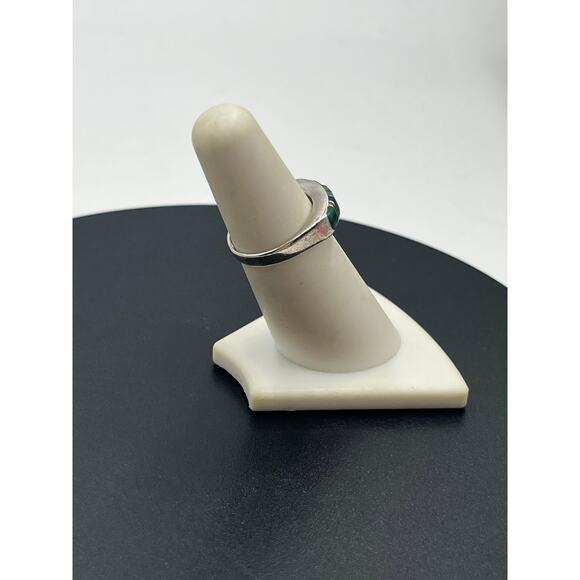 Vintage Zuni Style Sterling Multi-Stone Inlay Turquoise Lapis Malachite Ring 6 - Picture 4 of 10